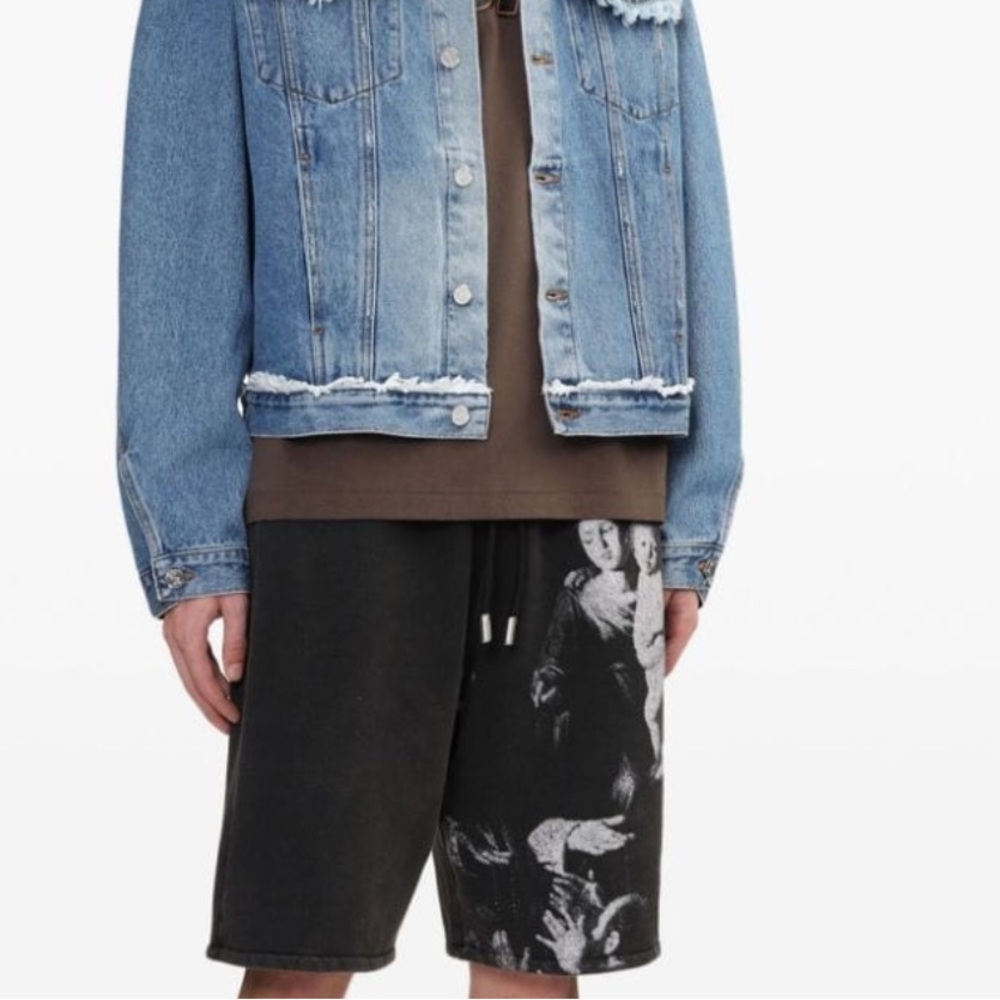 Off-White Black Graphic “Mary” Skater Track Shorts - Men’s XS - 9”